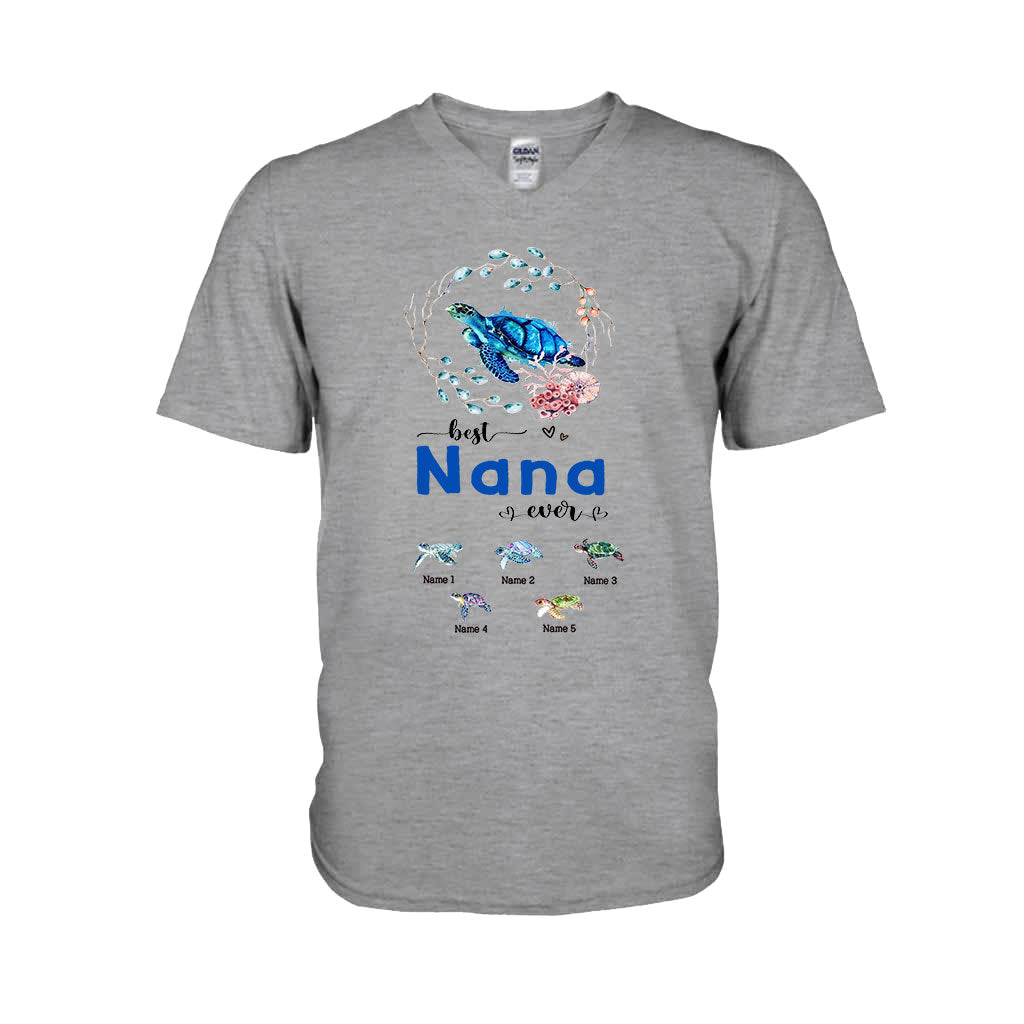 Best Nana Ever - Personalized Mother's Day Turtle T-shirt and Hoodie