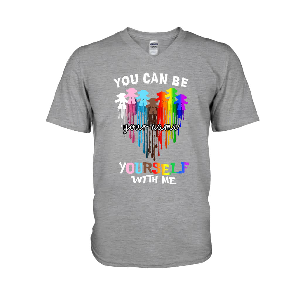 You Can Be Yourself With Me - Personalized LGBT Support T-shirt and Hoodie