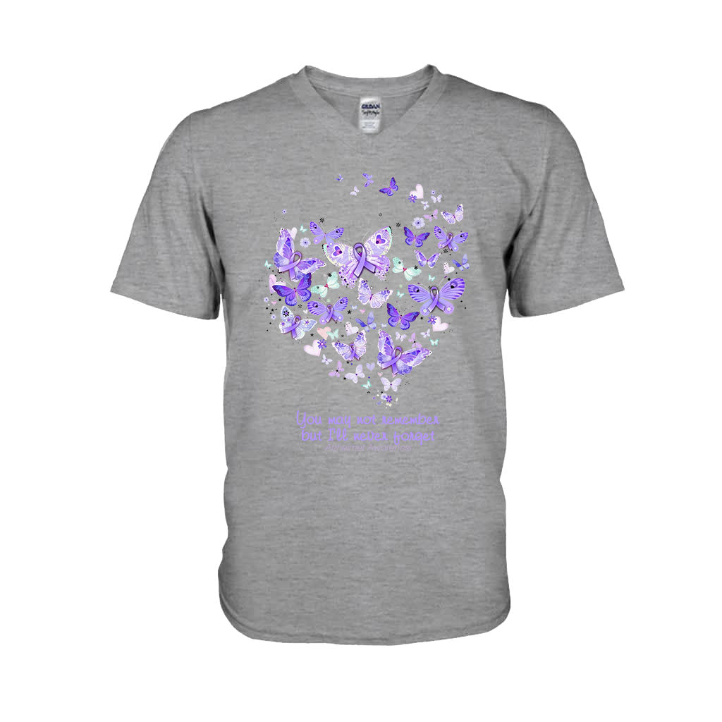 You May Not Remember Purple Butterflies - Alzheimer Awareness T-shirt and Hoodie 1121