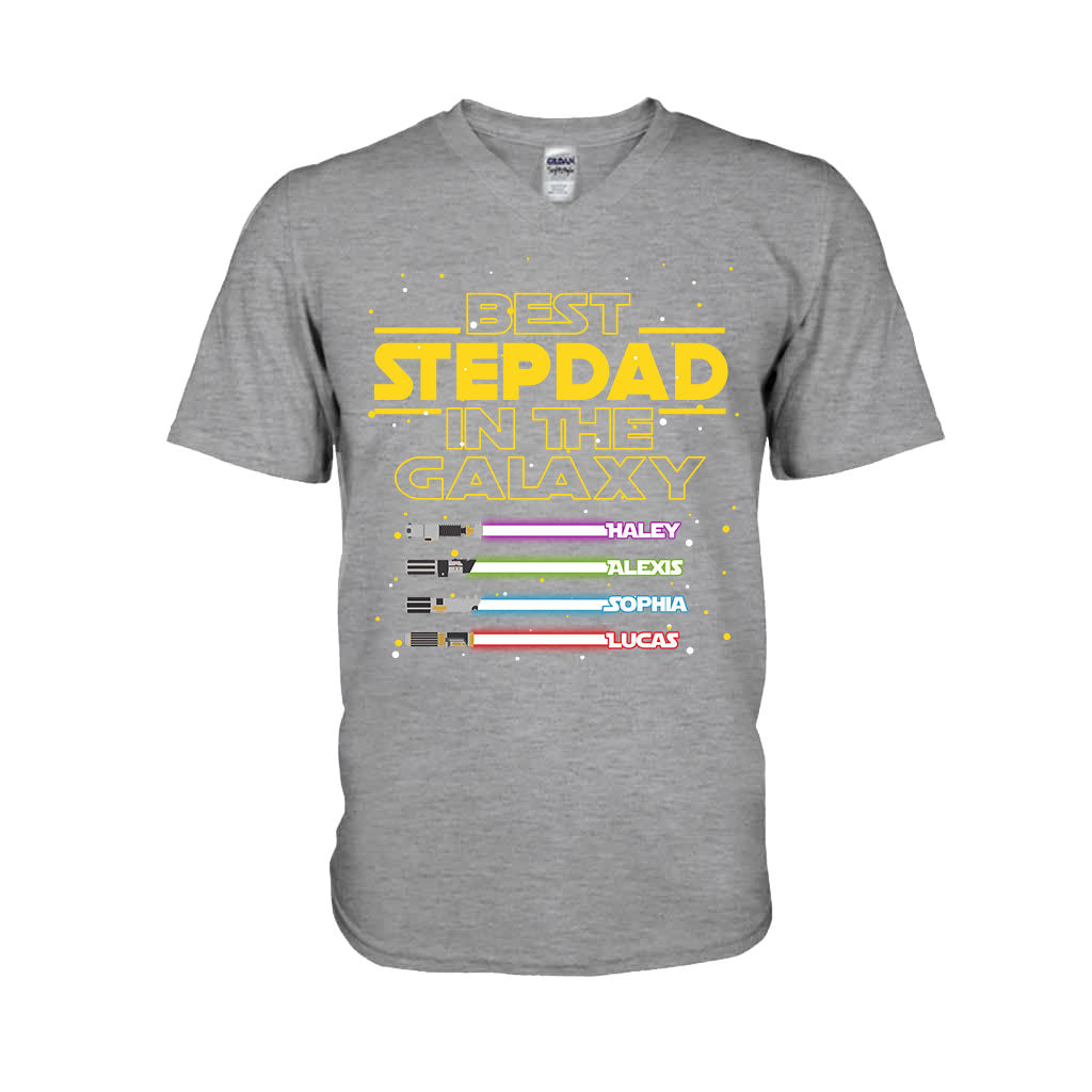 Best Stepdad In The Galaxy - Personalized Father's Day T-shirt and Hoodie