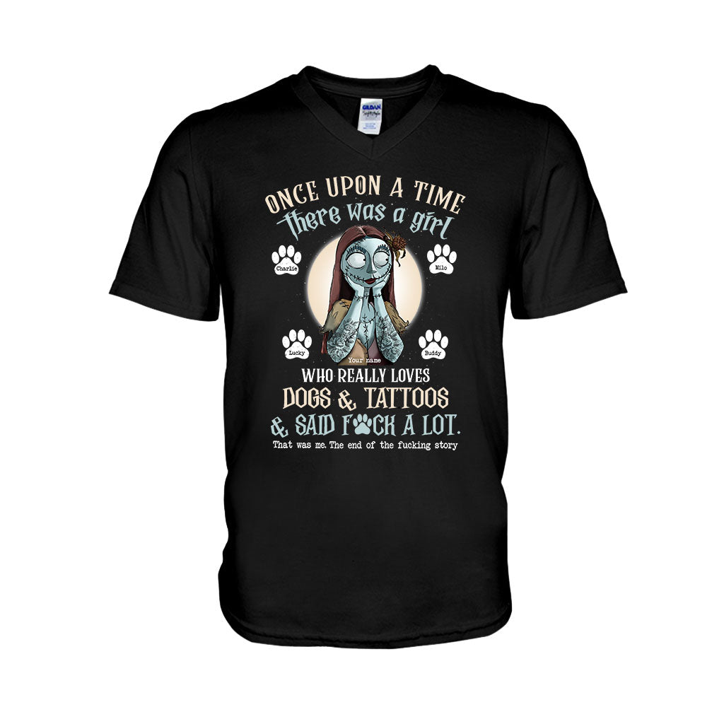 A Girl Who Really Loves Dog Tattoo - Personalized T-shirt and Hoodie