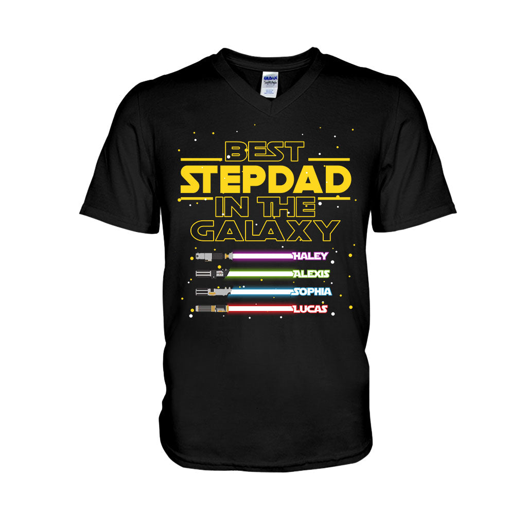 Best Stepdad In The Galaxy - Personalized Father's Day T-shirt and Hoodie