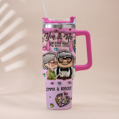 You And Me - Personalized Couple Tumbler With Handle