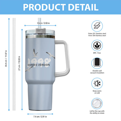 Your Name's Version - Personalized Tay-tay Lover Tumbler With Handle