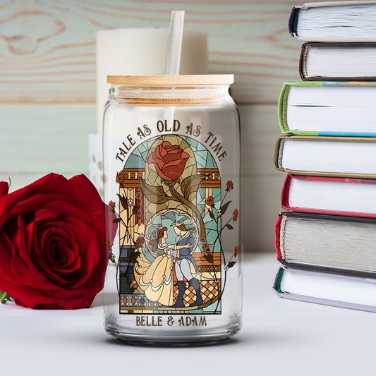 Tale As Old As Times - Personalized Beauty And The Beast Can Glass