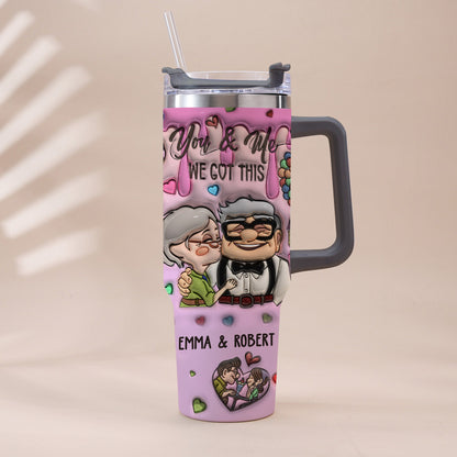 You And Me - Personalized Couple Tumbler With Handle