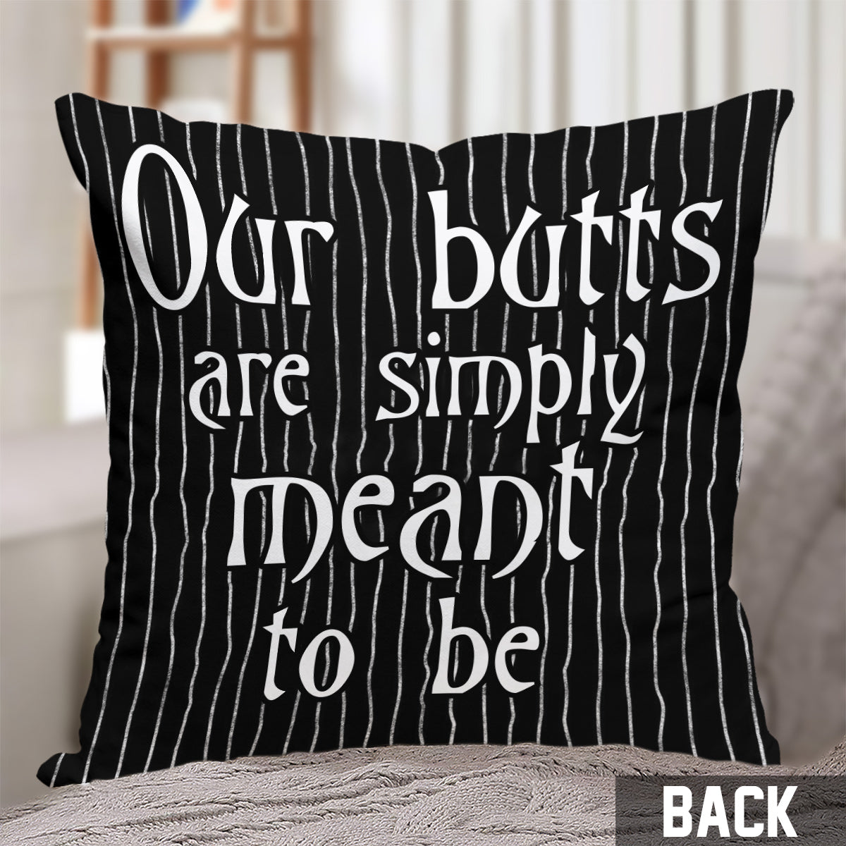 We're Simply Meant To Be Nightmare Naughty - Personalized Nightmare Throw Pillow