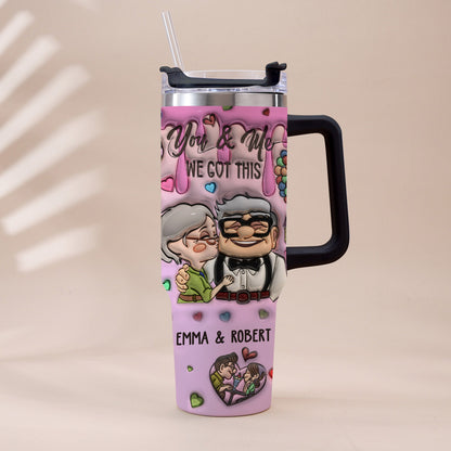 You And Me - Personalized Couple Tumbler With Handle