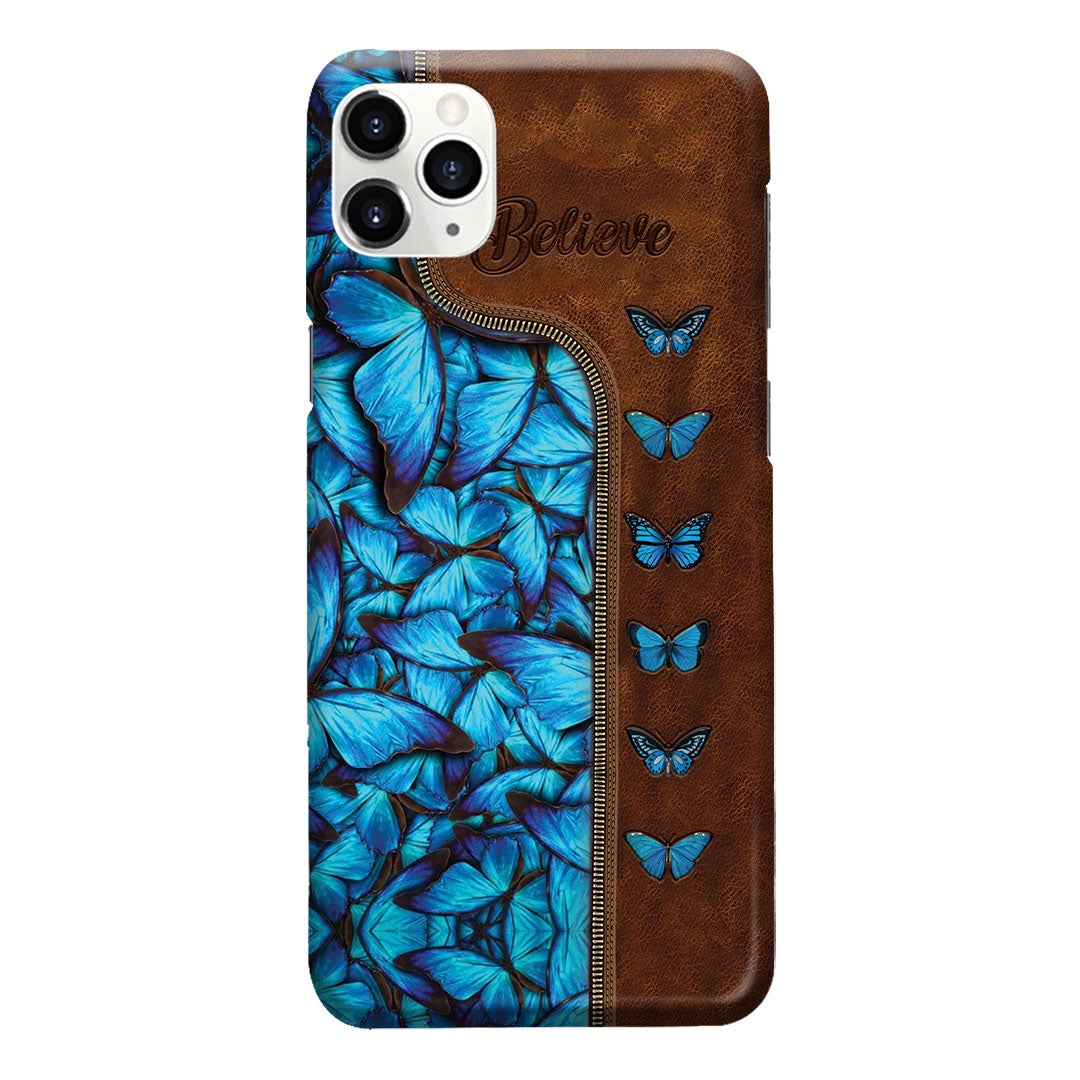 Butterfly Leather Pattern Print Phone Case