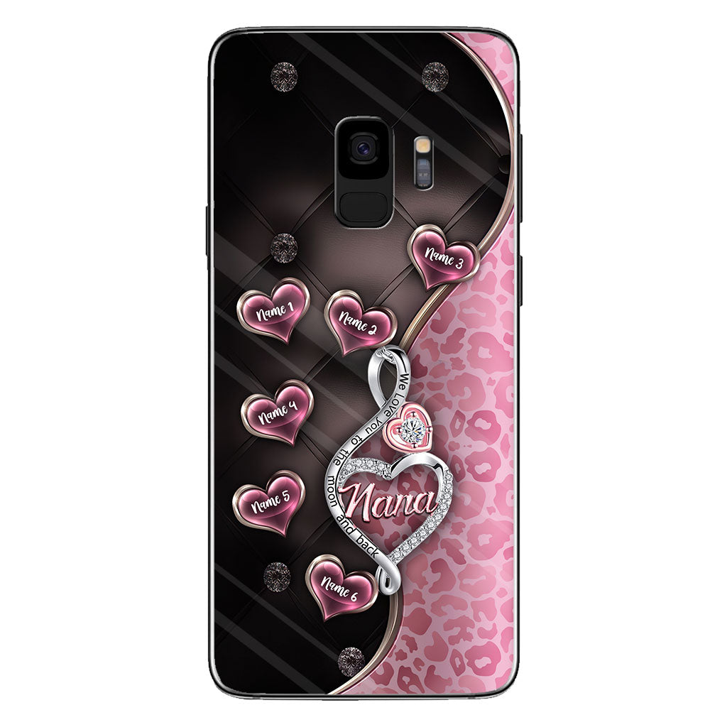 To The Moon And Back Rose Gold - Personalized Mother's Day Grandma Phone Case