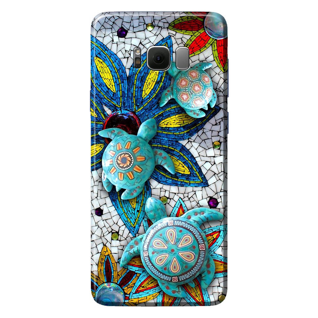 Turtles And Flowers Ceramic Pattern Print Phone Case