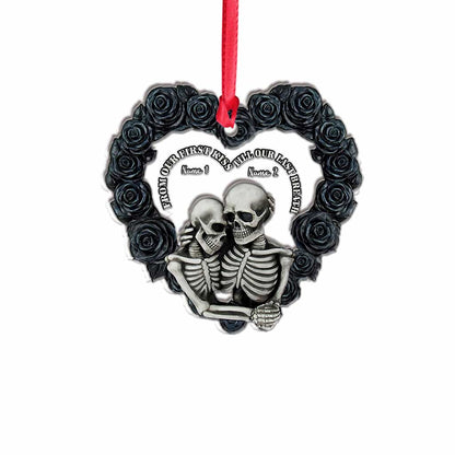 Till Our Last Breath - Personalized Christmas Skull Layers Mix Ornament